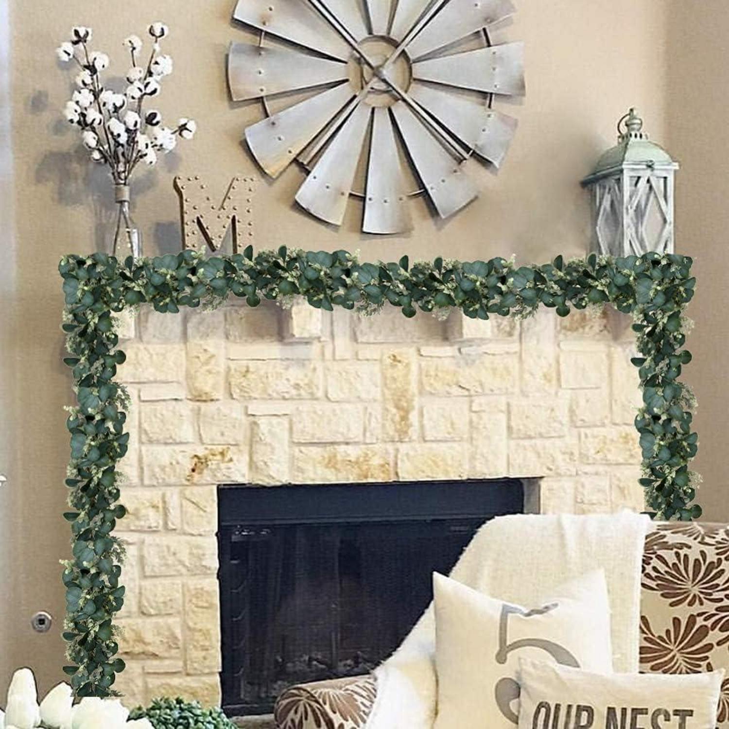 Künstliche Eukalyptus Girlande 182CM Gemischtes Grün Hängend Küchen Dekoration