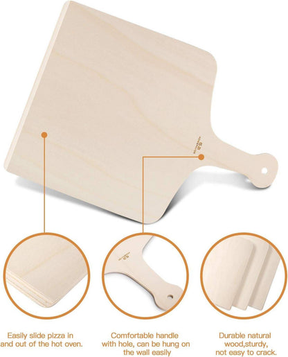 Holz Pizzaschieber Flammkuchenbrett Set 3-tlg. 42x30cm