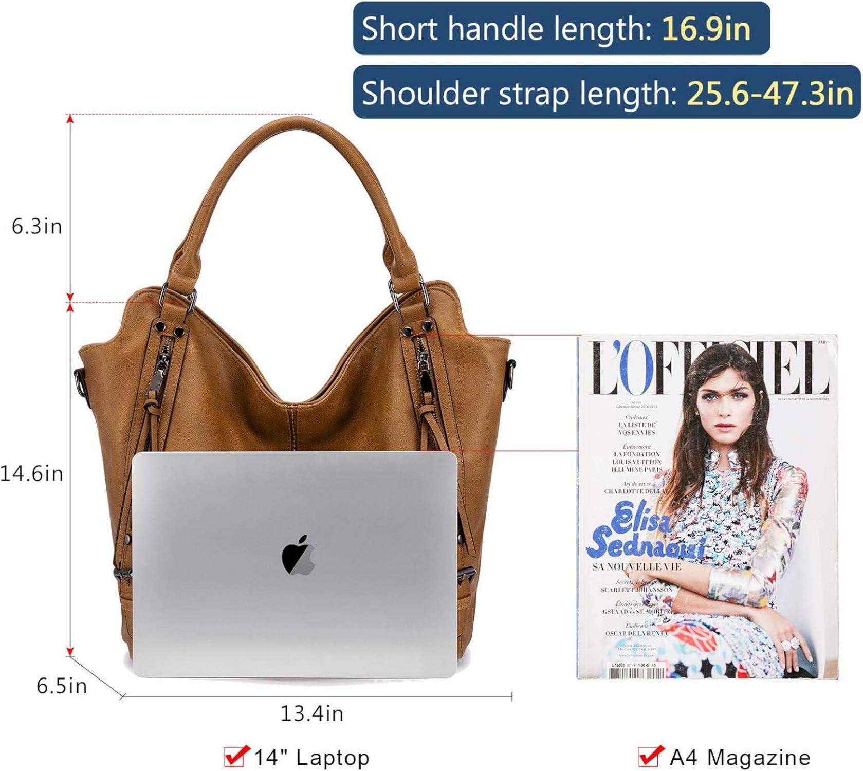 Realer Damen Große Lederhandtasche Set 2pcs Hellbraun