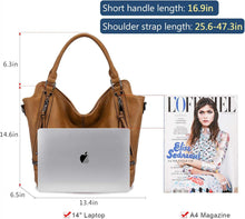 Realer Damen Große Lederhandtasche Set 2pcs Hellbraun