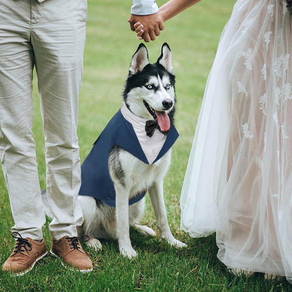 Kuoser Hund Smoking Anzug Bandana Set Blau S-XXL