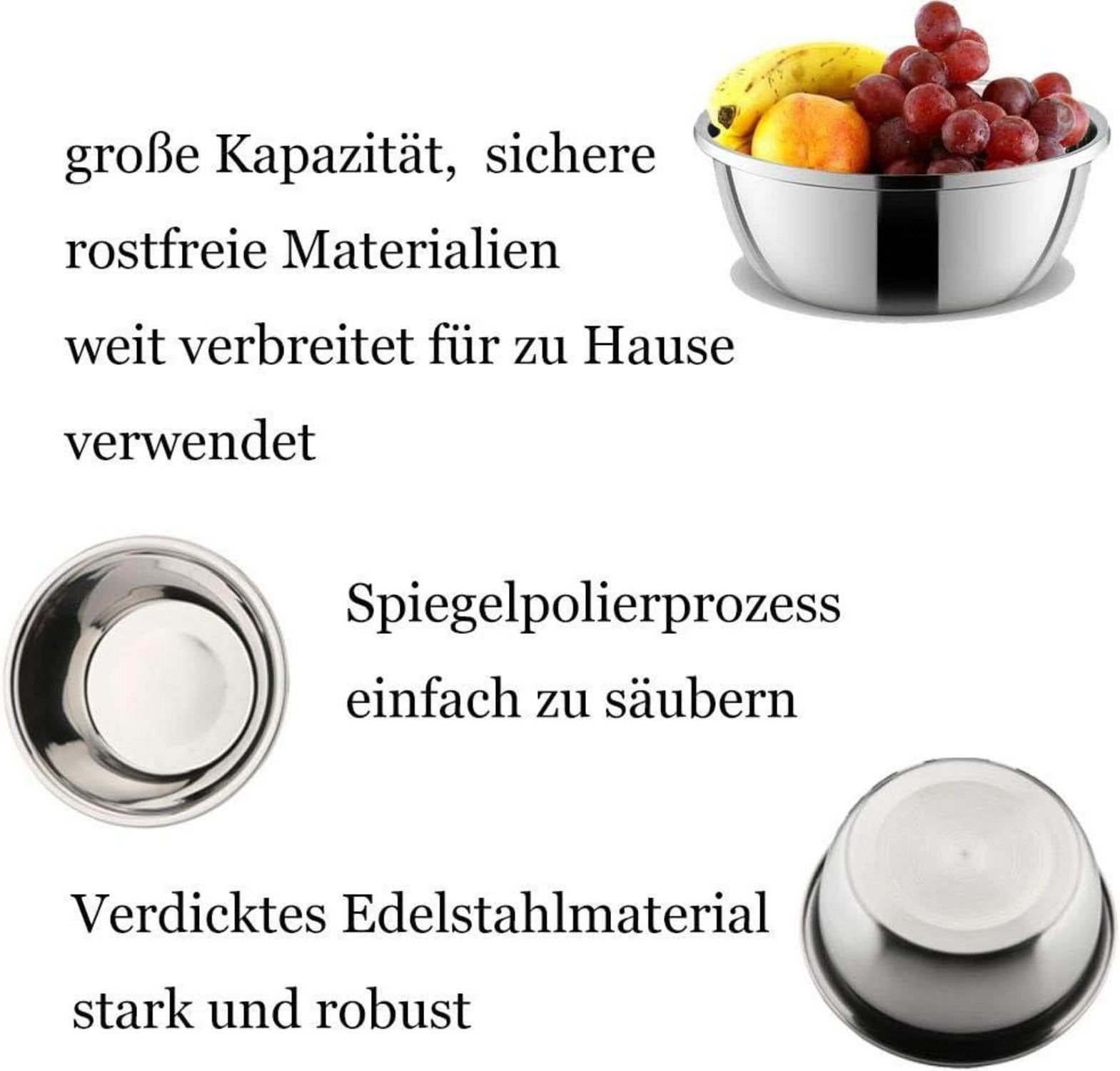 Edelstahl Schüssel Multifunktional Metallschüssel Rührschüssel 32cm