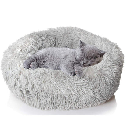 Deluxe Hundebett Sofa – Rundes Plüschkissen 120 Grau