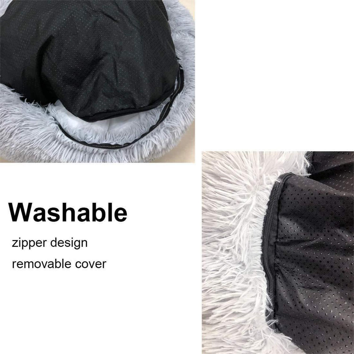 Deluxe Hundebett Sofa – Rundes Plüschkissen 120 Grau