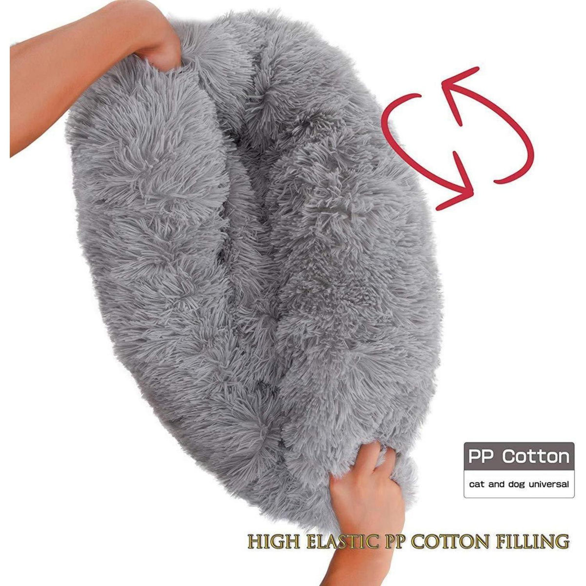 Deluxe Hundebett Sofa – Rundes Plüschkissen 120 Grau