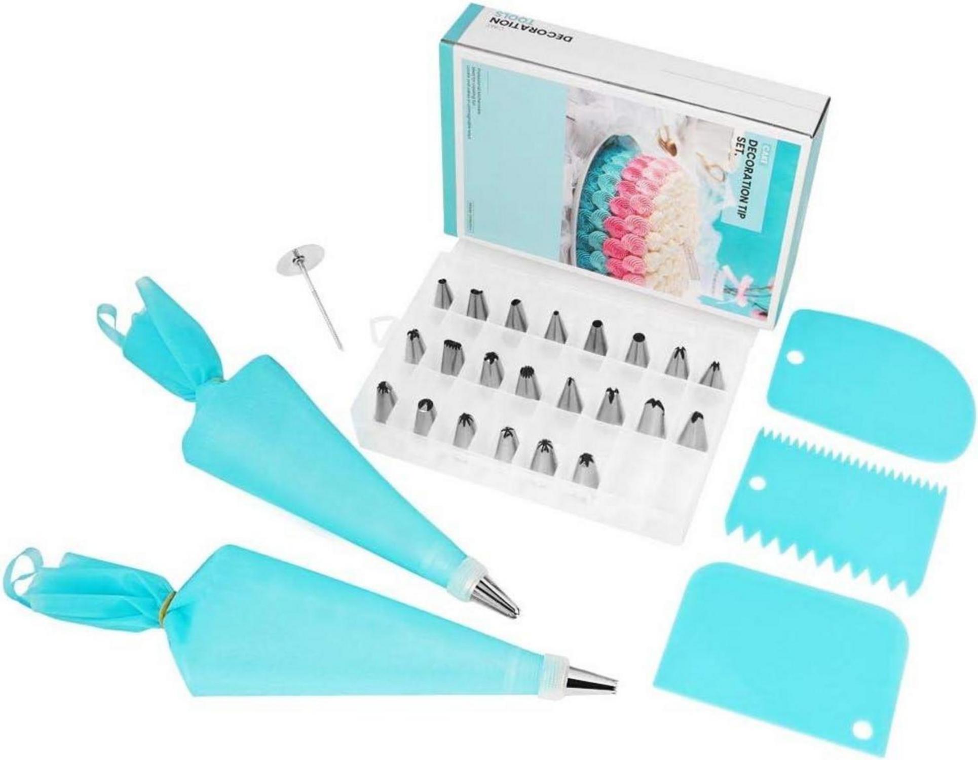 Spritztüllen Set Silikon Zuckerguss 24 Stück Edelstahl für Kuchen