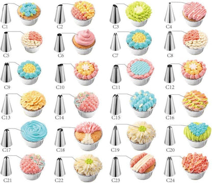 Asdirne Spritztüllen Set Silikon Zuckerguss 24 Stück