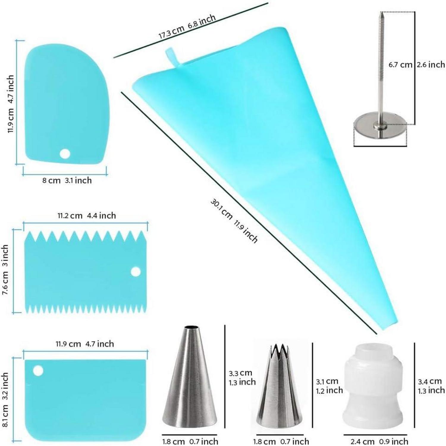 Spritztüllen Set Silikon Zuckerguss 24 Stück Edelstahl für Kuchen