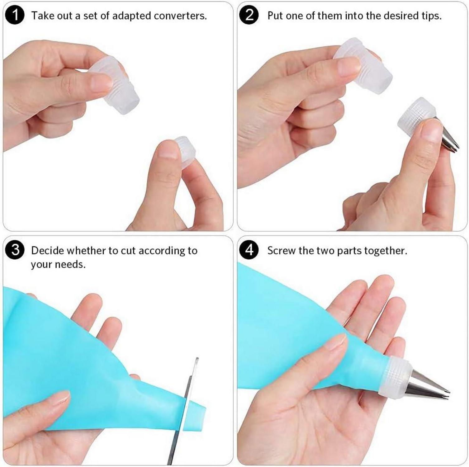 Asdirne Spritztüllen Set mit 24 Edelstahl Spritzdüsen für Kuchen Dekorieren