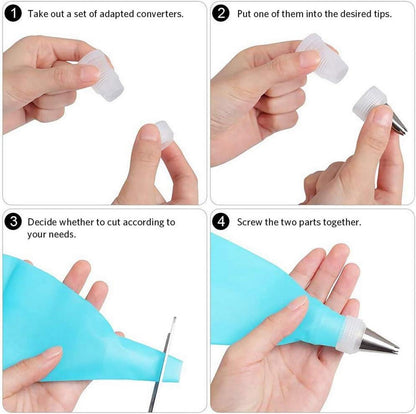 Asdirne Spritztüllen Set mit 24 Edelstahl Spritzdüsen für Kuchen Dekorieren