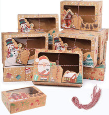 Weihnachts-Plätzchen-Boxen mit Weihnachtselementen, 6er Set