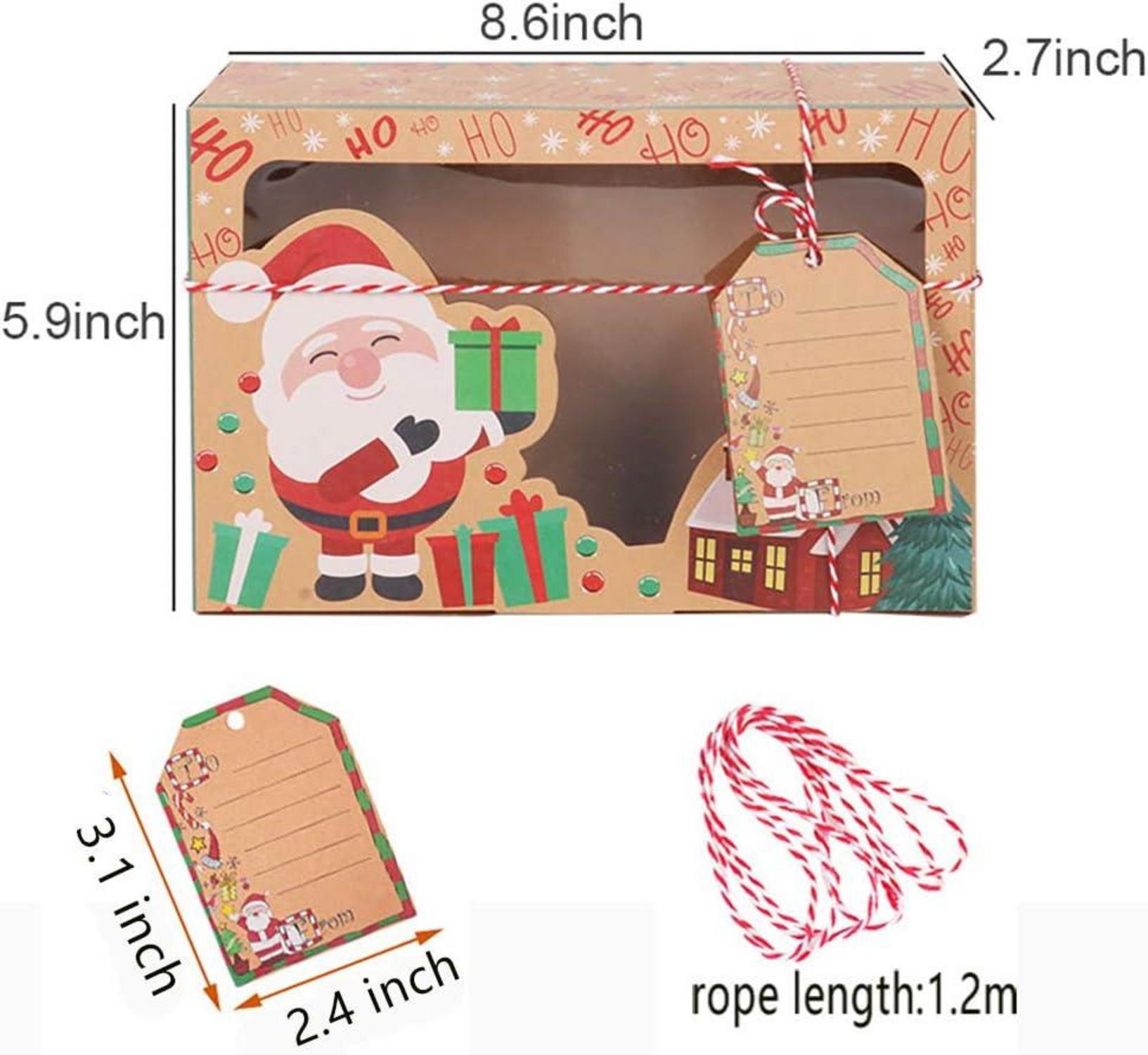 Weihnachts-Plätzchen-Boxen mit Weihnachtselementen, 6er Set