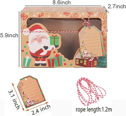 Weihnachts-Plätzchen-Boxen mit Weihnachtselementen, 6er Set