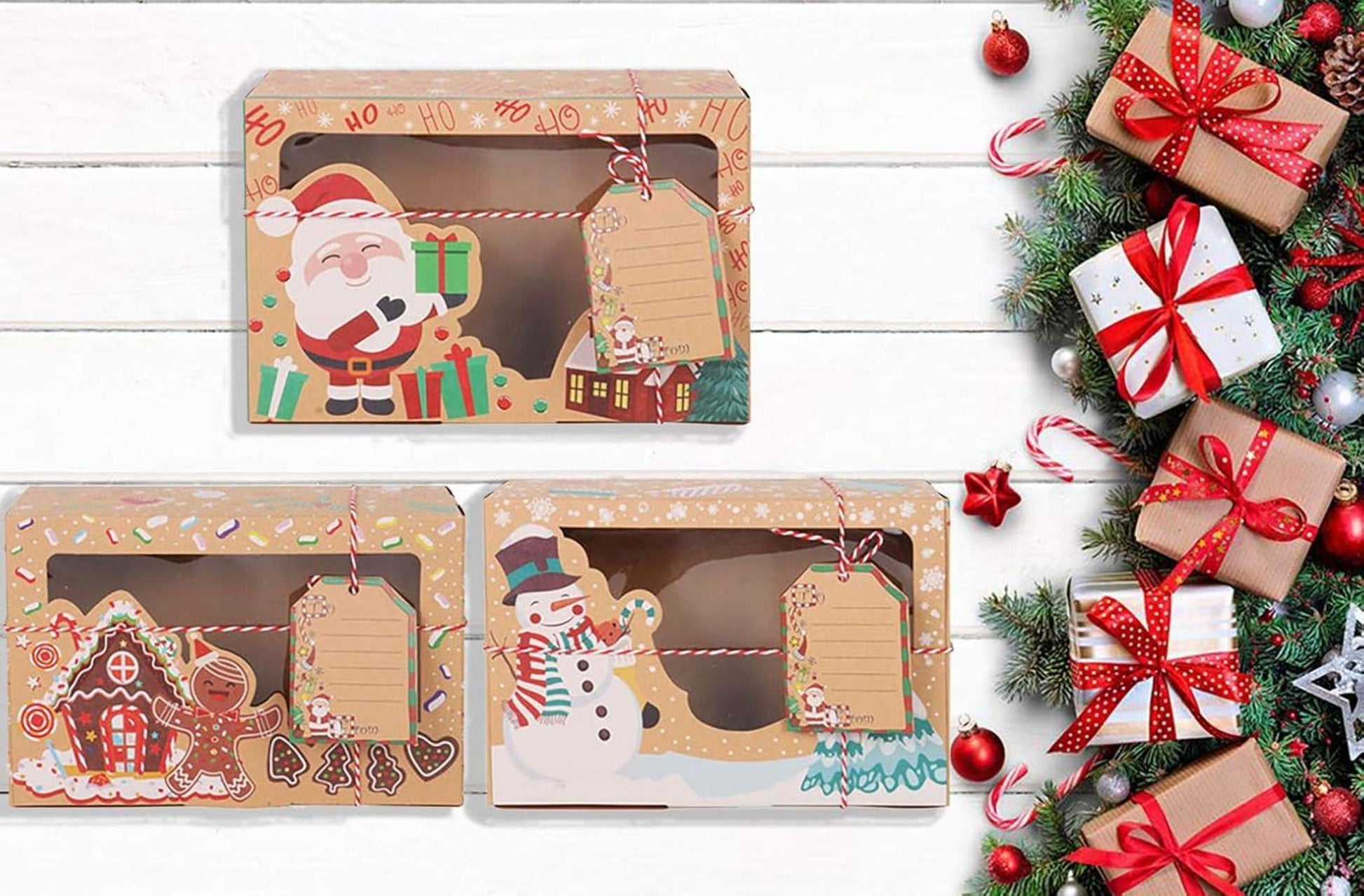 Weihnachts-Plätzchen-Boxen 6 Stk. Cupcake-Boxen Weihnachten Party