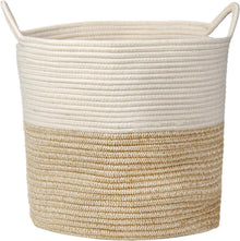 Geflochtener Baumwollseil Wäschekorb 38x38cm Weizen