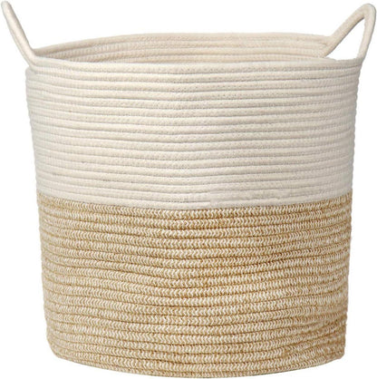 Geflochtener Baumwollseil Wäschekorb 38x38cm Weizen