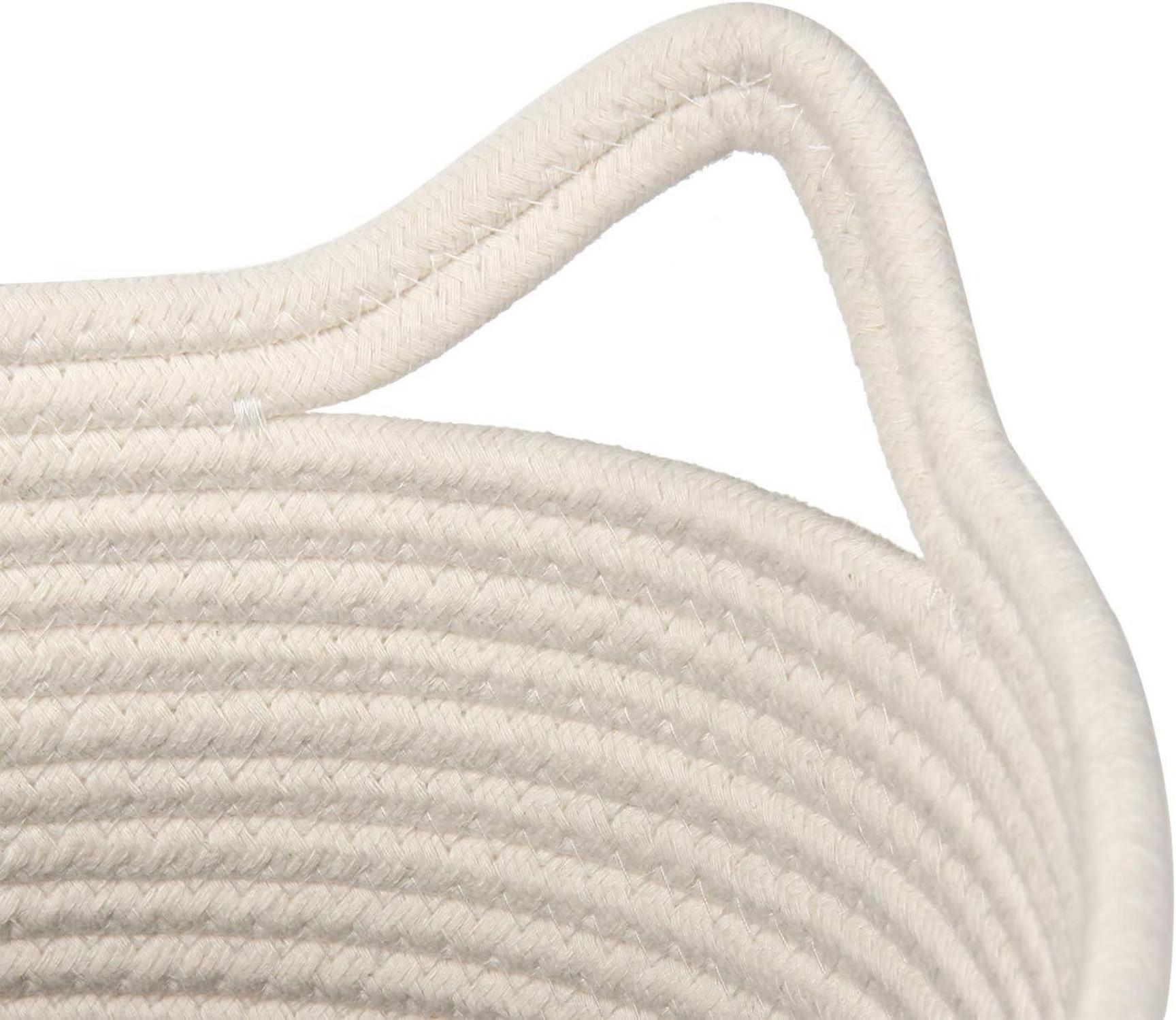 Geflochtener Baumwollseil Wäschekorb 38x38cm Weizen