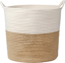 Geflochtener Baumwollseil-Wäschekorb mit Griff 38x38cm Braun