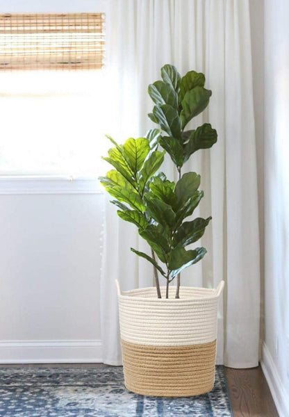 Wäschekorb Baumwolle Seil Geflochten Baby Spielzeug Aufbewahrung