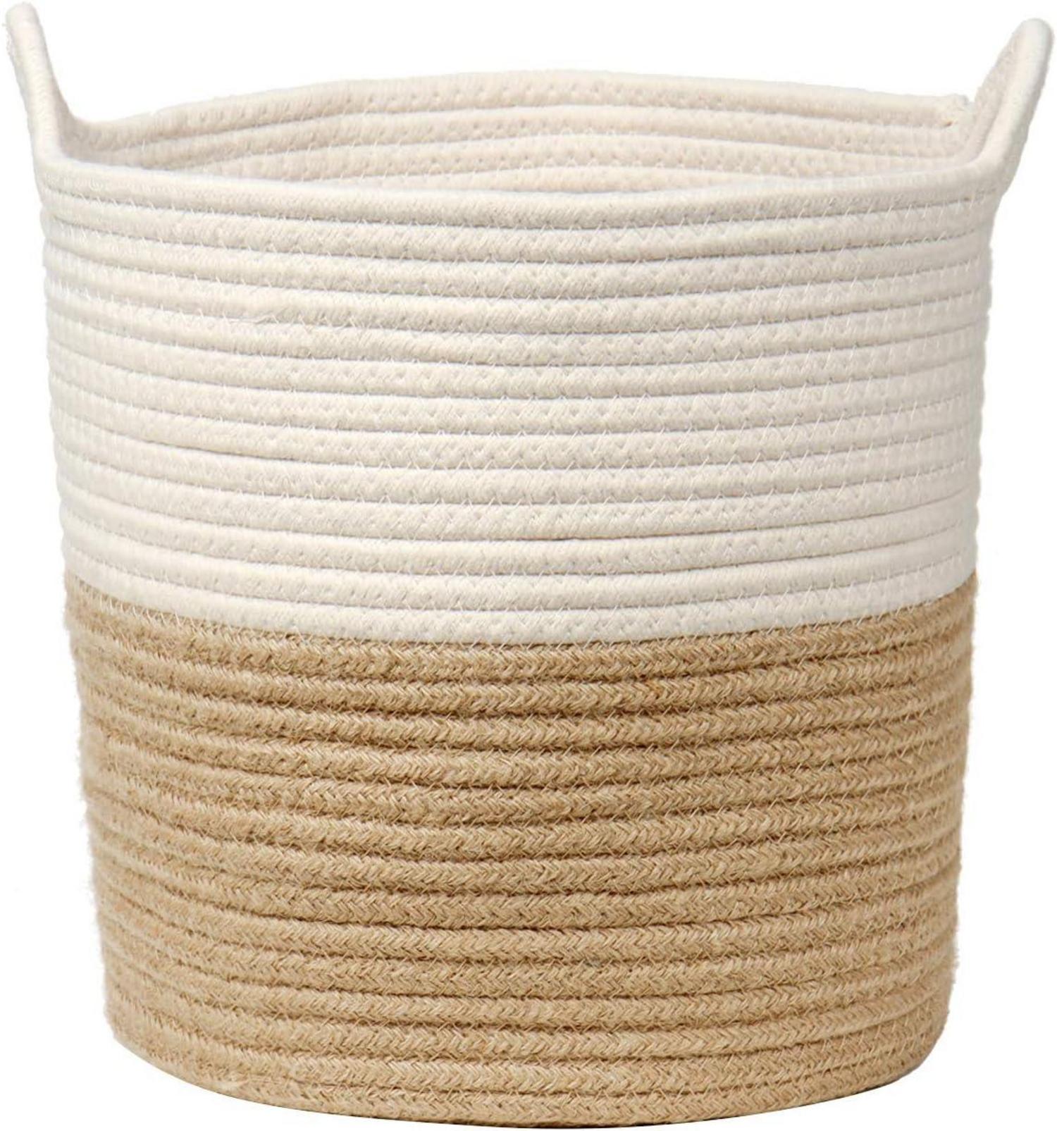 Geflochtener Baumwollseilkorb Aufbewahrung Wäschekorb 28x28cm Braun