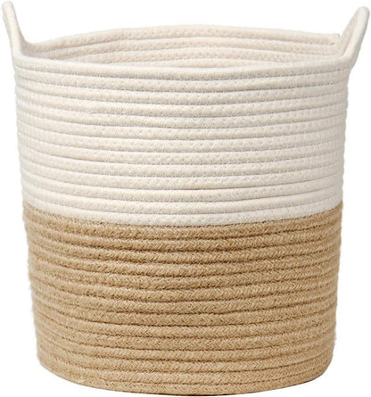 Geflochtener Baumwollseilkorb Aufbewahrung Wäschekorb 28x28cm Braun