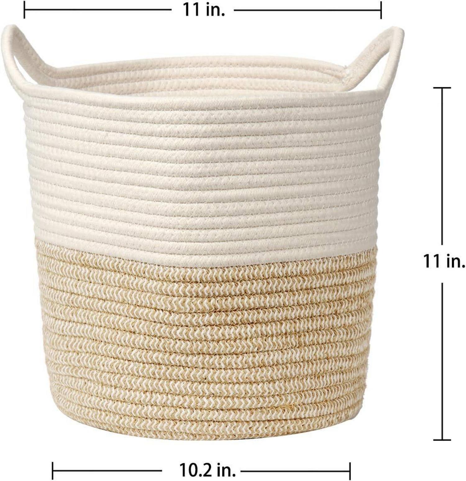 Geflochtener Wäschekorb Baumwolle Seil Aufbewahrung Baby