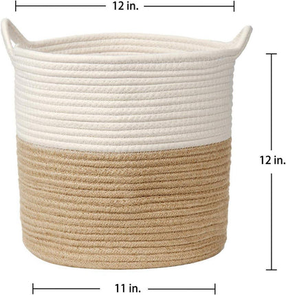 Wäschekorb Aufbewahrungskorb Baumwolle Seil Geflochten Baby