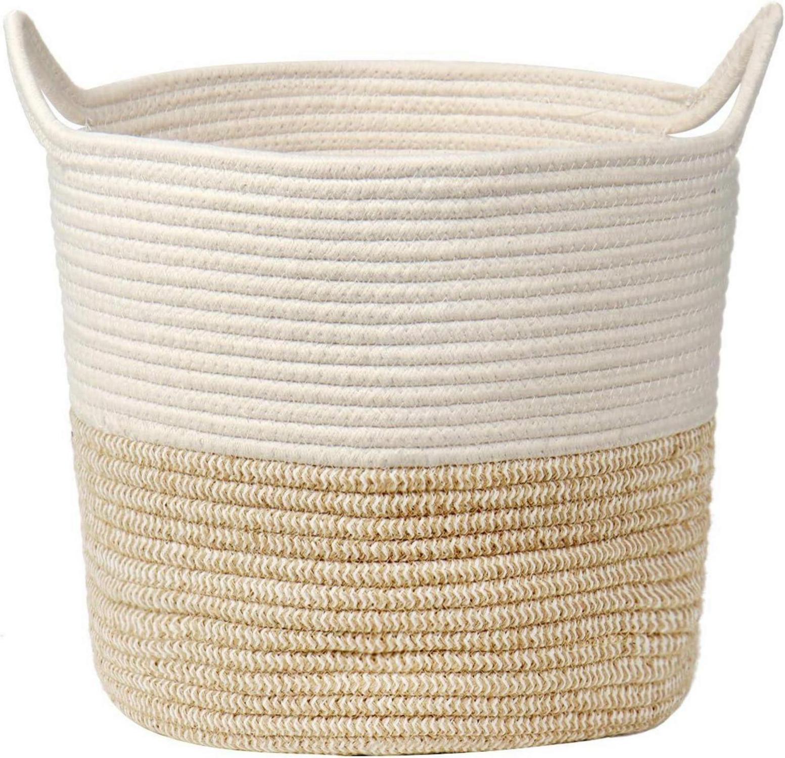 Geflochtener Aufbewahrungskorb aus Baumwolle 30x30CM - Weizen