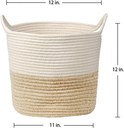 Wäschekorb Baumwolle Seil Geflochten Baby Spielzeug