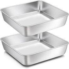 Quadratische Kuchenform Edelstahl eckige Browniebackform Set 21x21cm