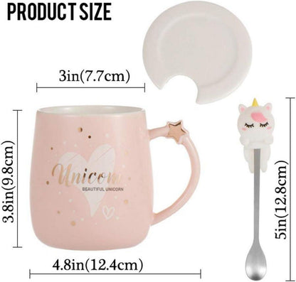 Rosa Einhorn Tasse Keramik 380 ml Kaffee Kinderbecher Weihnachtsgeschenk