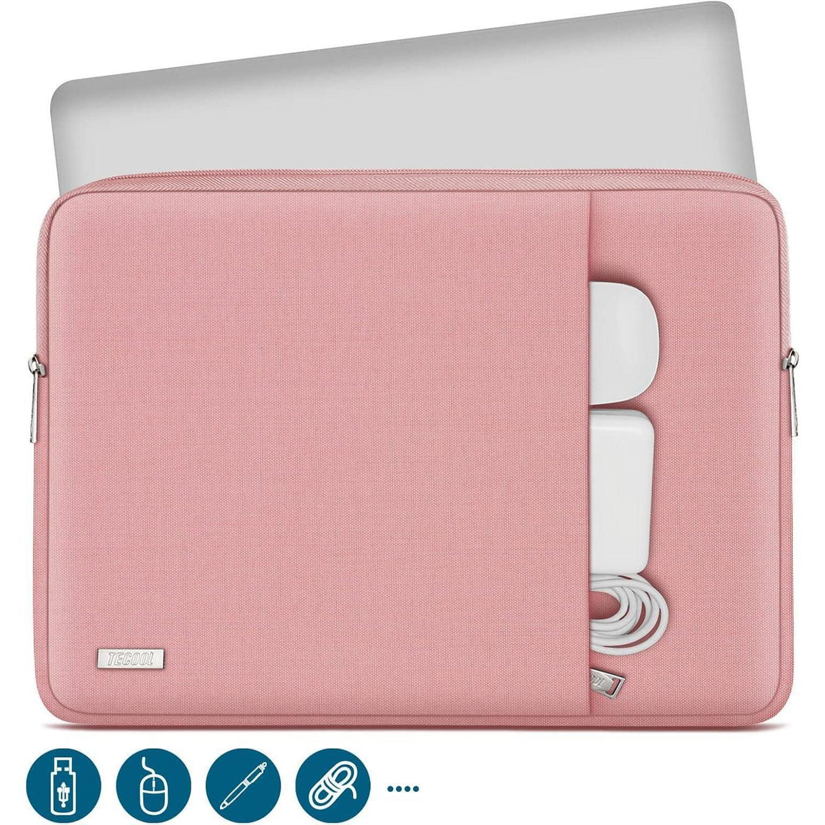Laptoptasche 13,3 Zoll wasserdicht Rosa mit Zubehörtasche