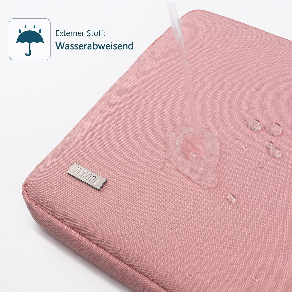Laptoptasche 13,3 Zoll wasserdicht Rosa mit Zubehörtasche