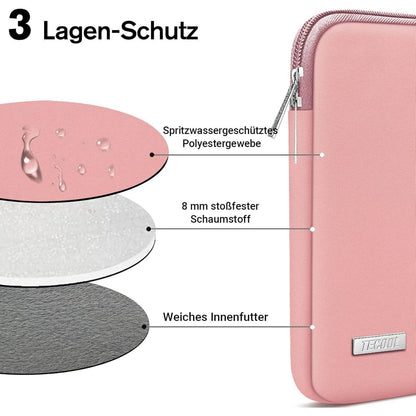 Laptoptasche 13,3 Zoll wasserdicht Rosa mit Zubehörtasche