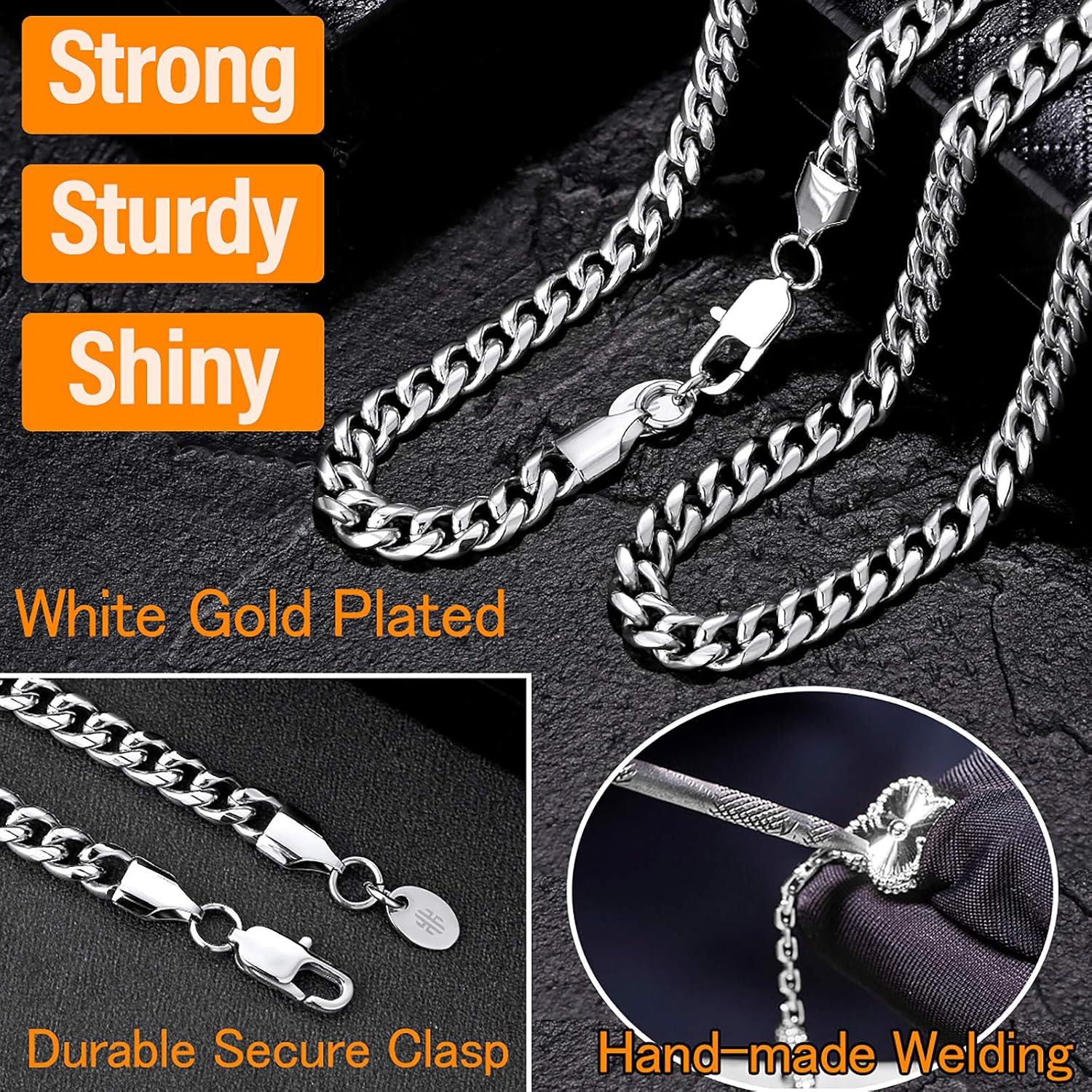 Herren Panzerkette Edelstahl 6mm 18K Gold vergoldet 55.9cm