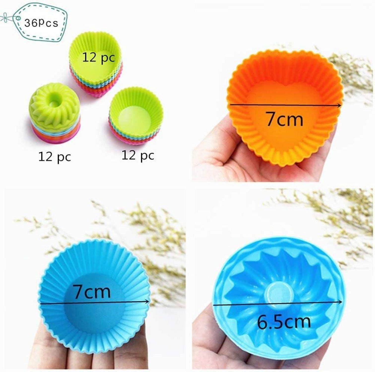 Silikon Backform Set Kuchen Brot Donut Muffinform Pizzablech Cupcakes 5er Set