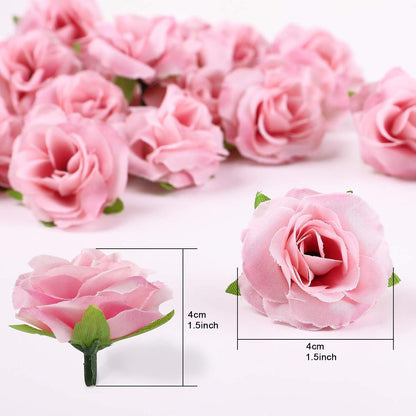Künstliche Rosenköpfe Rosa 50 Stück Ø 4cm Deko DIY
