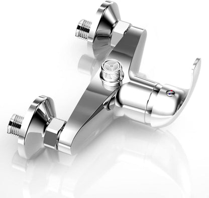 CSEA Einhand-Duscharmatur Set mit Wandmontage und chromfarbener Mischbatterie