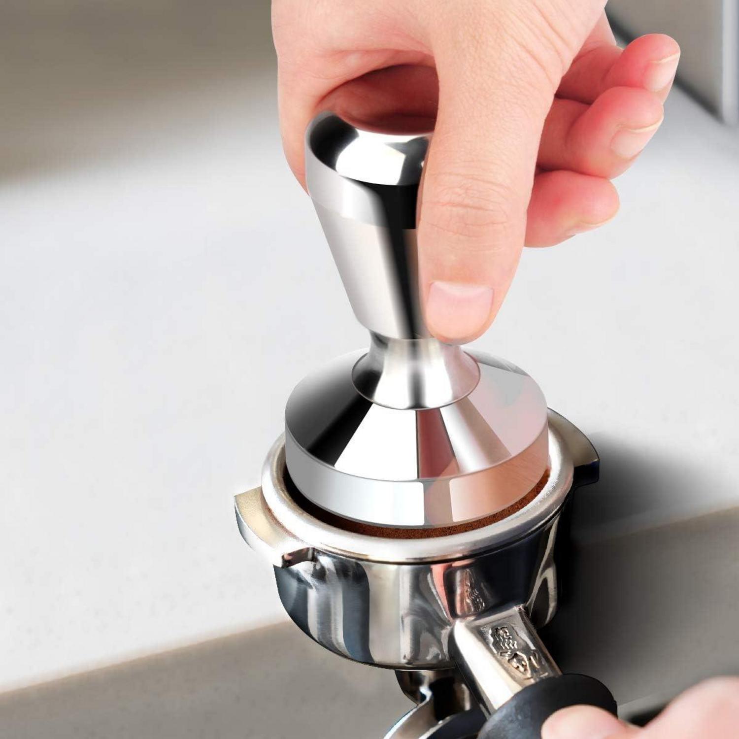 Espresso Tamper 51mm Edelstahl Silikonkissen Kaffeemehlpresser