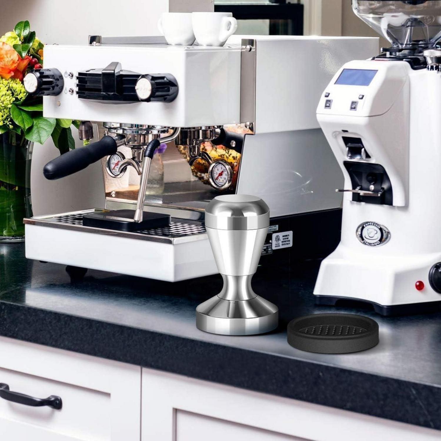 Kaffeemehlpresser 51mm Edelstahl Espresso Tamper Silikonkissen