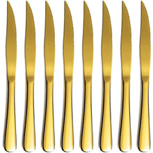 Goldenes Steakmesser Set 8 Stück Edelstahl Spülmaschinenfest
