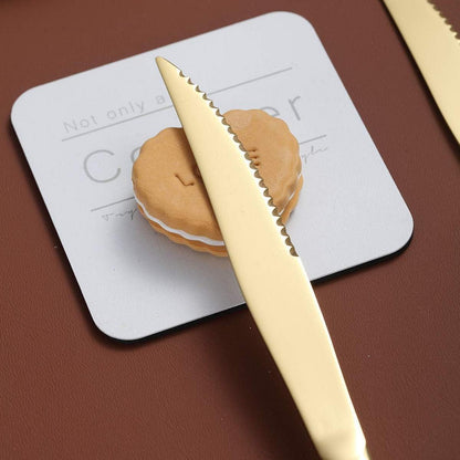 Goldenes Steakmesser Set 8 Stück Edelstahl Spülmaschinenfest