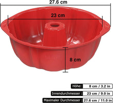 Silikon Gugelhupfform 23 cm Antihaft Kuchenform Groß Rund
