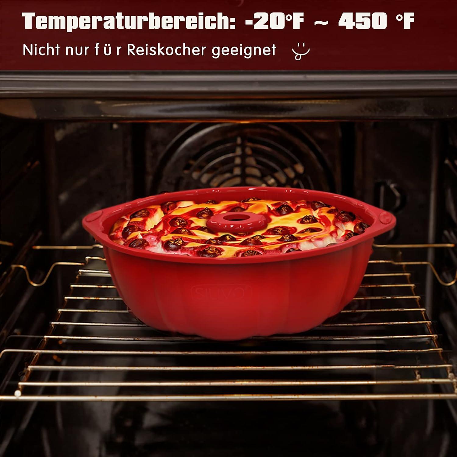 Silikon Gugelhupfform 23 cm Backform Antihaftform Groß Kuchenform Rund