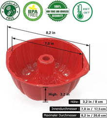 SILIVO 17.5 cm Silikon Gugelhupfform Antihaft Kuchenform 1