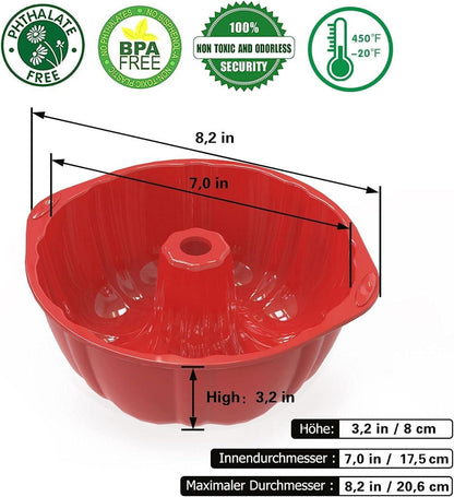 SILIVO 17.5 cm Silikon Gugelhupfform Antihaft Kuchenform 1
