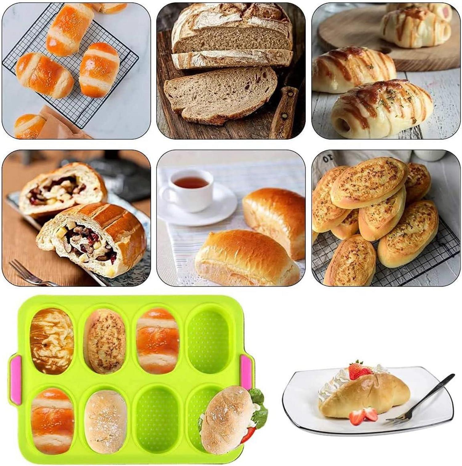 Baguette Backform Silikon Backblech Brötchen Brot Langbrot Hot Dog Isolationshandclip Ölpinsel