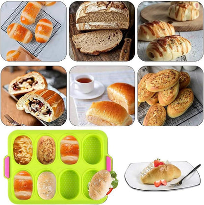 Baguette Backform Silikon Backblech Brötchen Brot Langbrot Hot Dog Isolationshandclip Ölpinsel