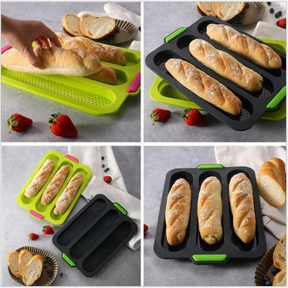 Silikon Baguette Backform Antihaft Spülmaschinenfest Brotbackform
