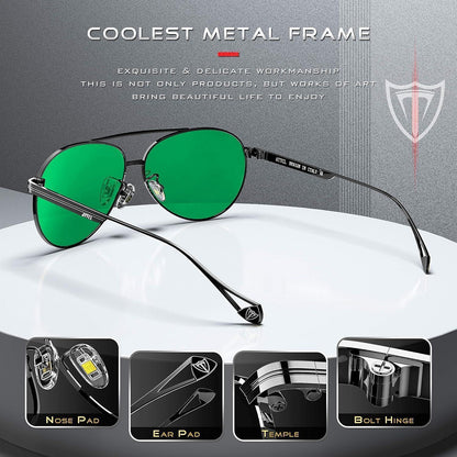 Polarisierte Vintage Pilotenbrille UV400 Schutz Herren